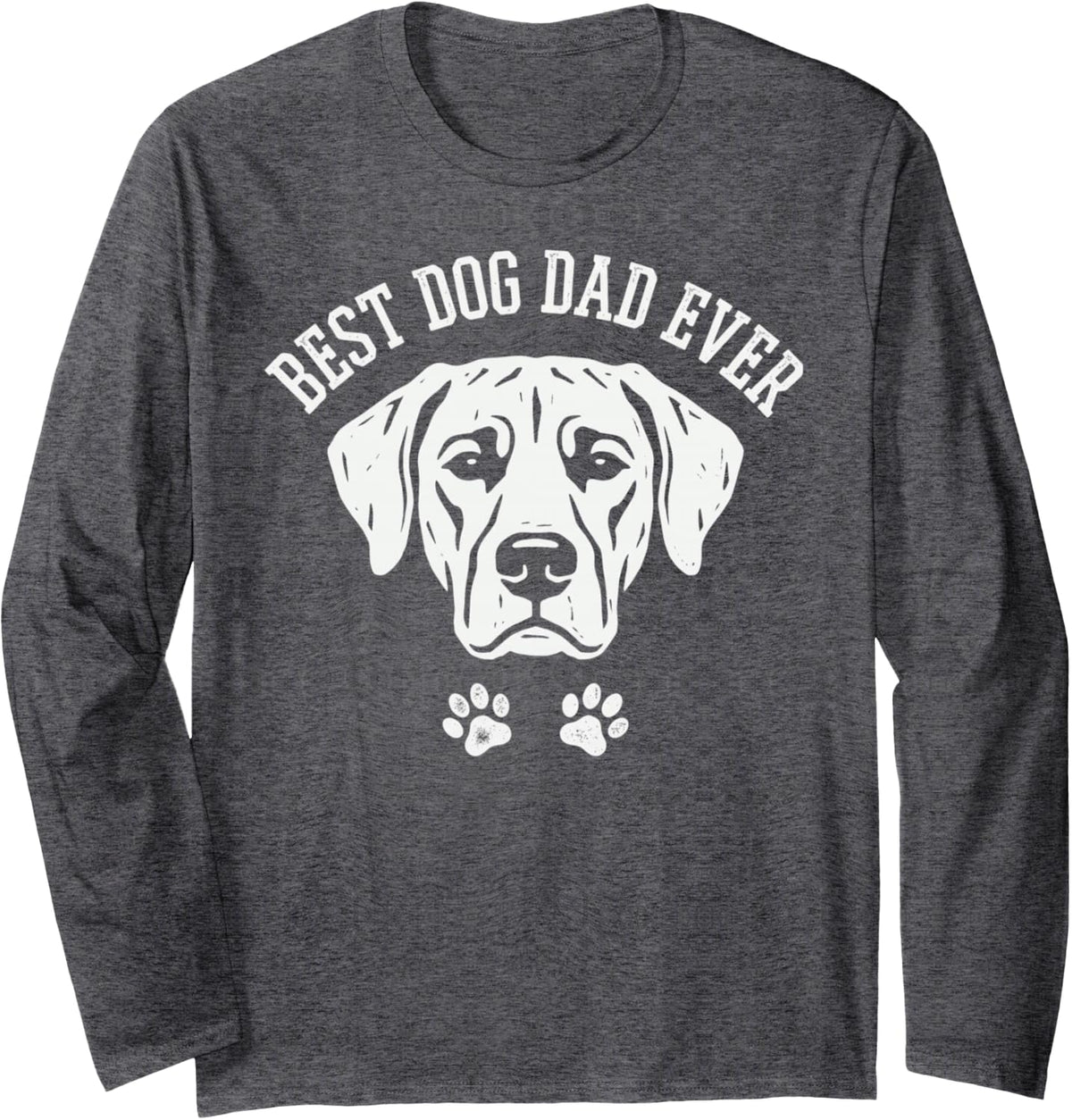 Rhodesian Ridgeback Dad Proud Love Best Ever Owner Pup Lover Long Sleeve T-Shirt - Adult Unisex Dark Heather Grey