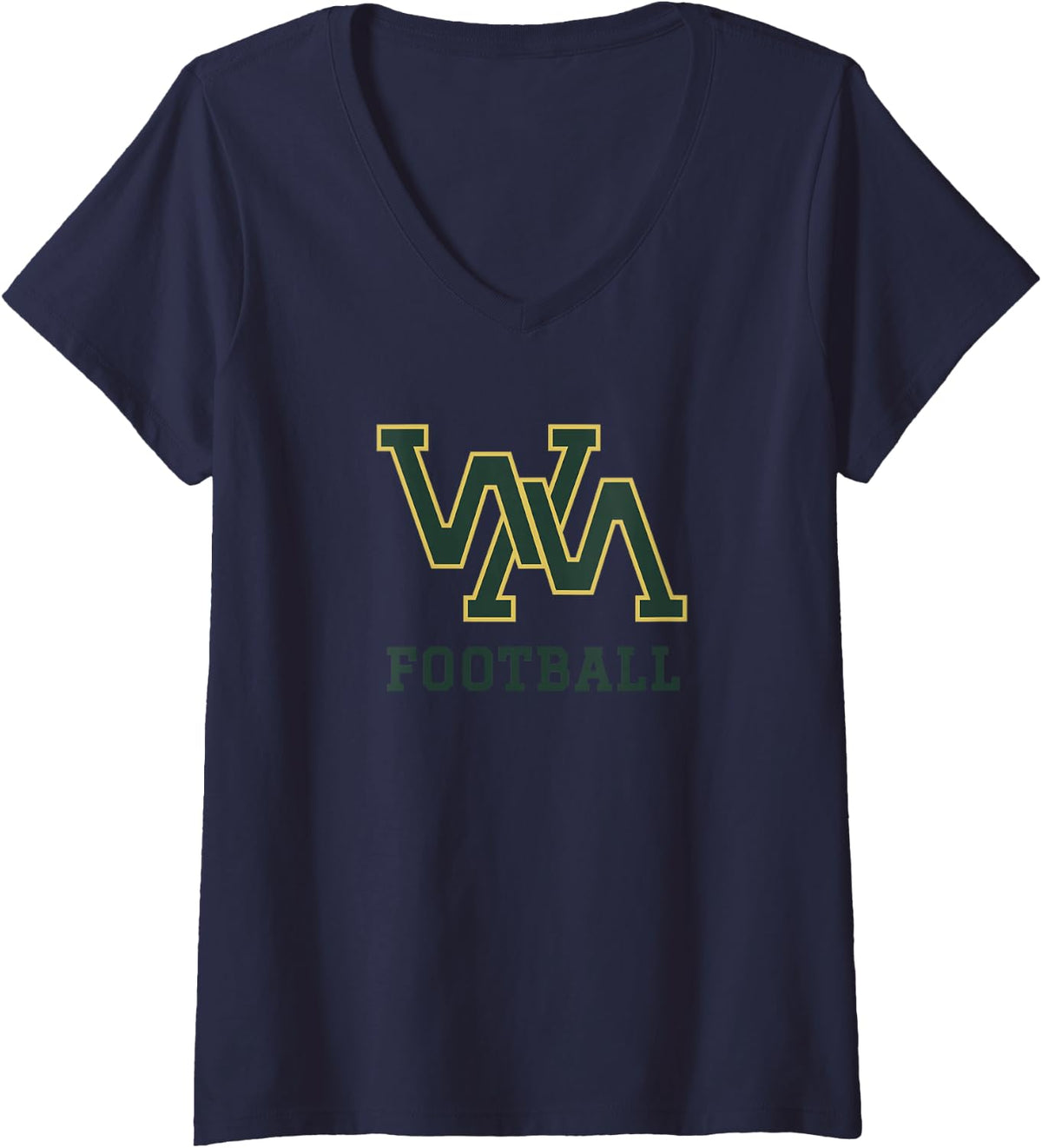 Women's Wilson Memorial High School Eagles Football V-Neck T-Shirt - Navy Blue