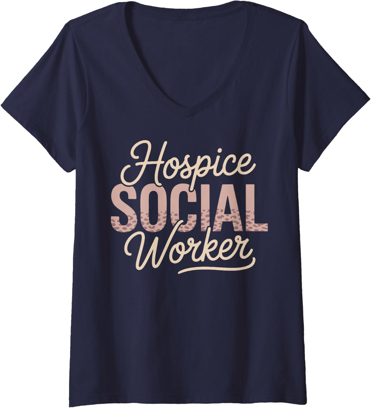 Women's Hospice Social Worker Professional Pride for Caseworkers V-Neck T-Shirt - Navy Blue