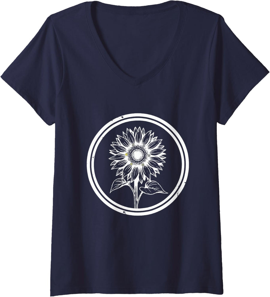 Women's - Down Syndrome Awareness V-Neck T-Shirt - Navy Blue