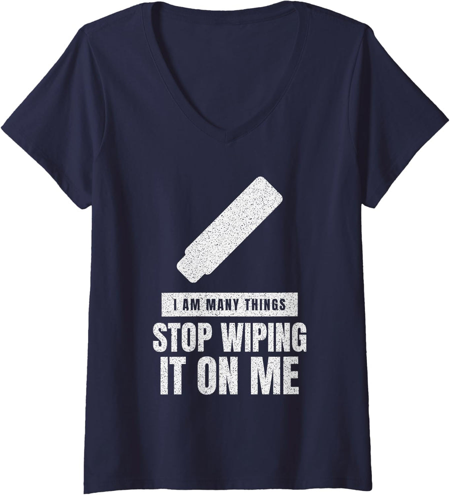 Women's Nap Time Cutting Circle Time Retired Kindergarten Teacher V-Neck T-Shirt - Navy Blue