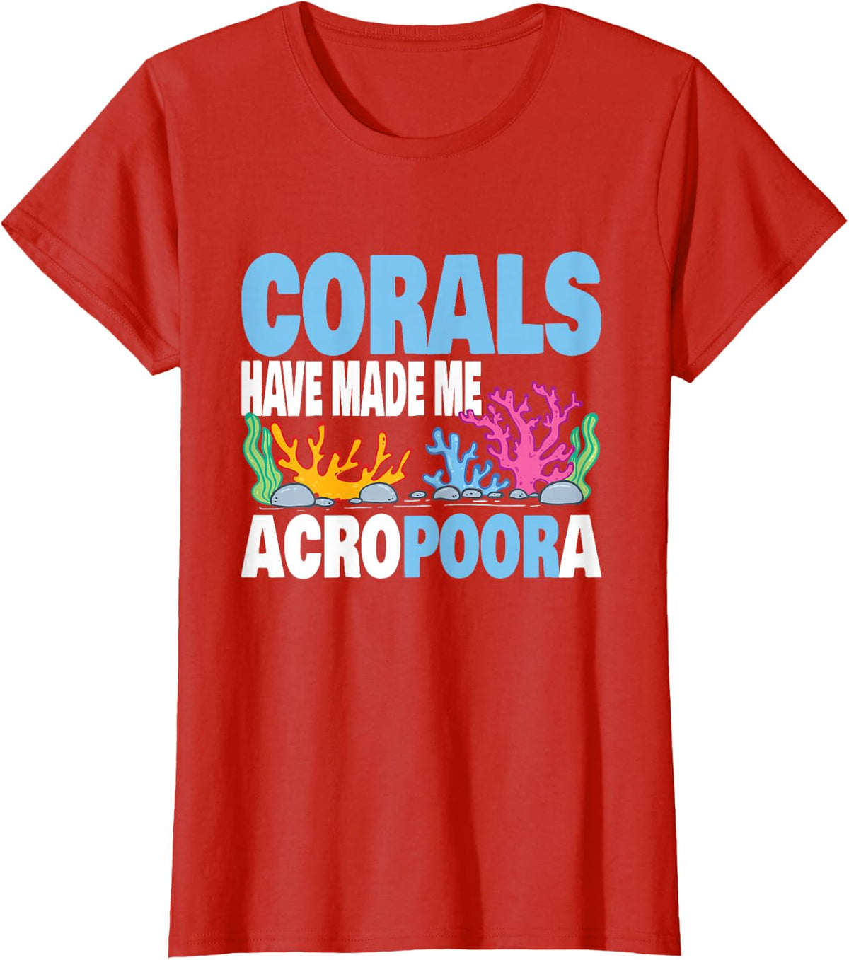 Aquarium Keeper Marine Life Saltwater Reef Acropora Fan T-Shirt - Red