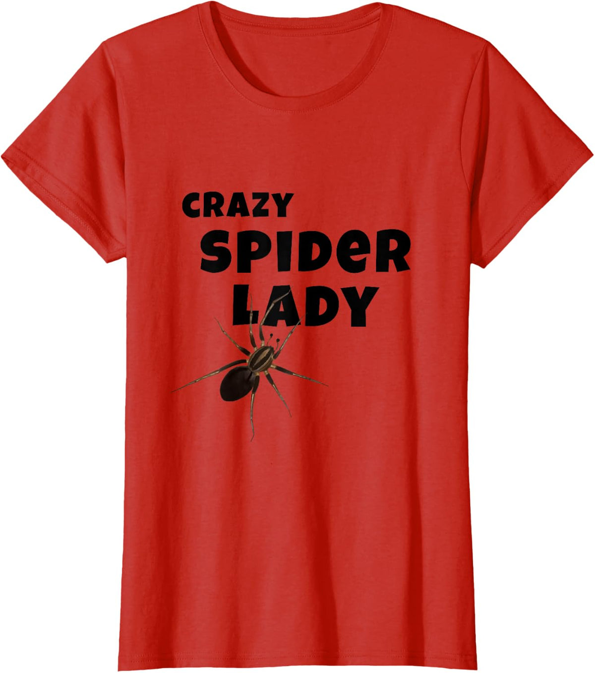 Crazy Spider Lady - Funny Gift for Spider Lovers T-Shirt - Red