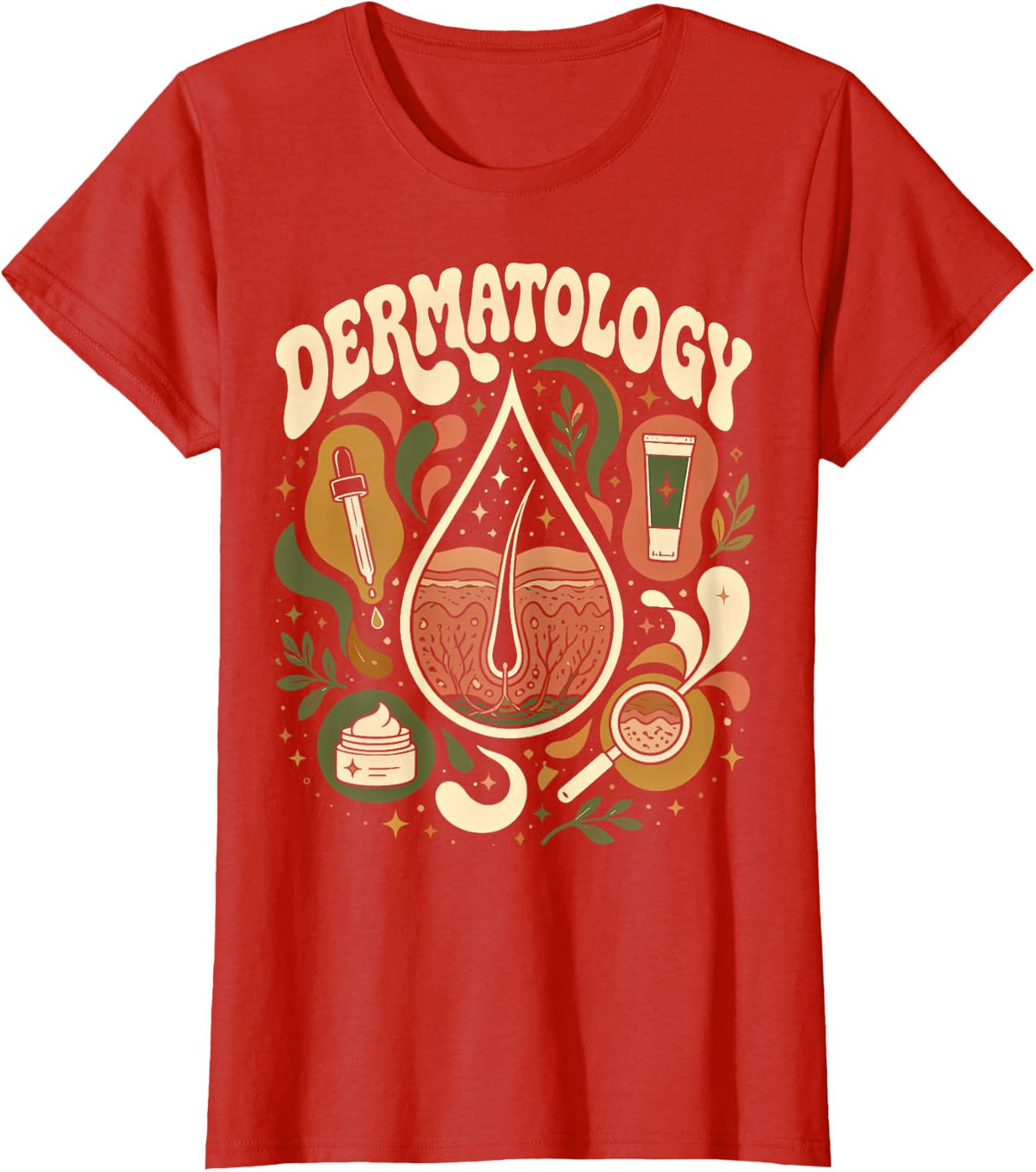 Dermatologist Funny Dermatology T-Shirt - Red