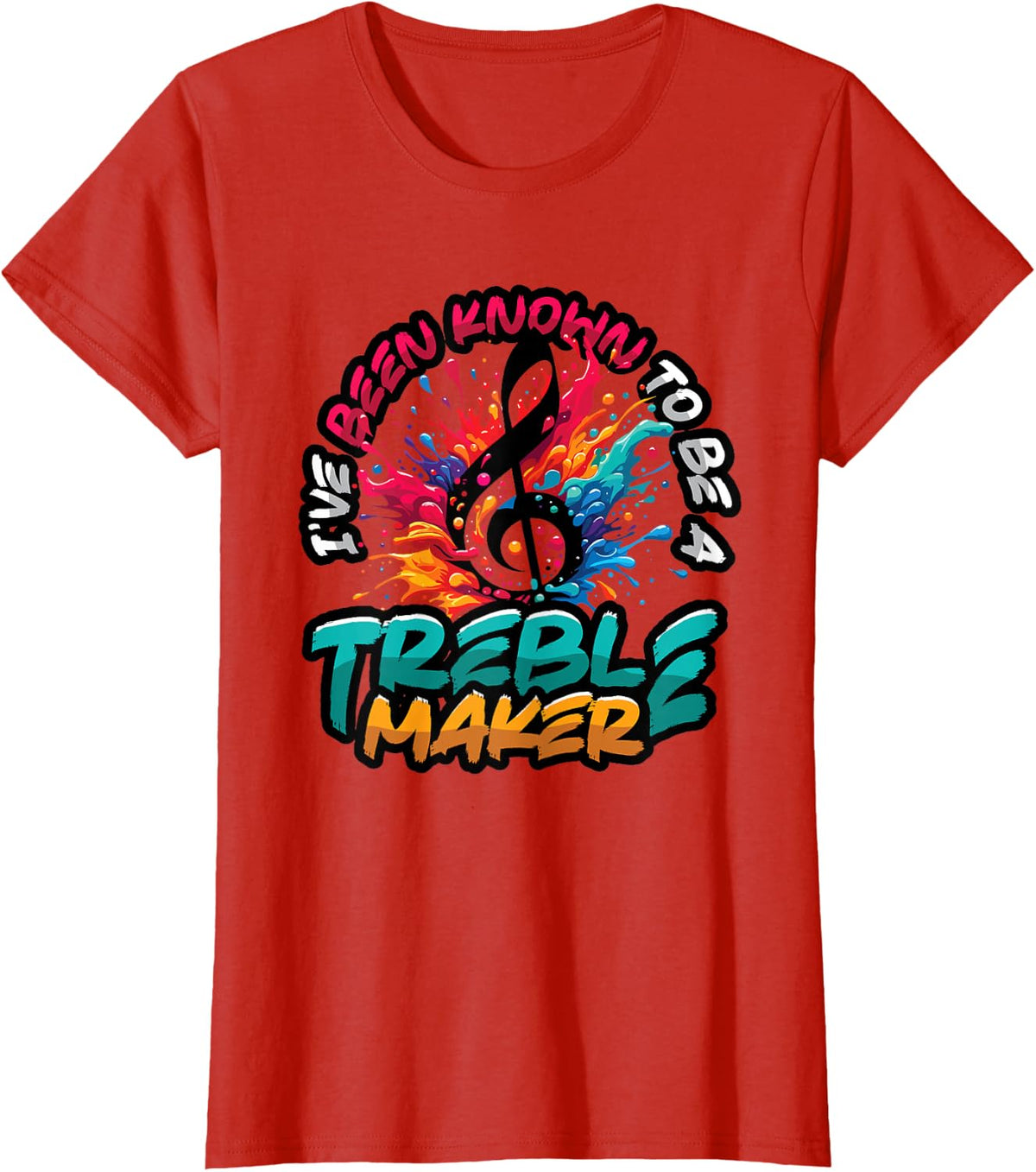 Treble Maker Musician Pun Music Teacher T-Shirt - Red