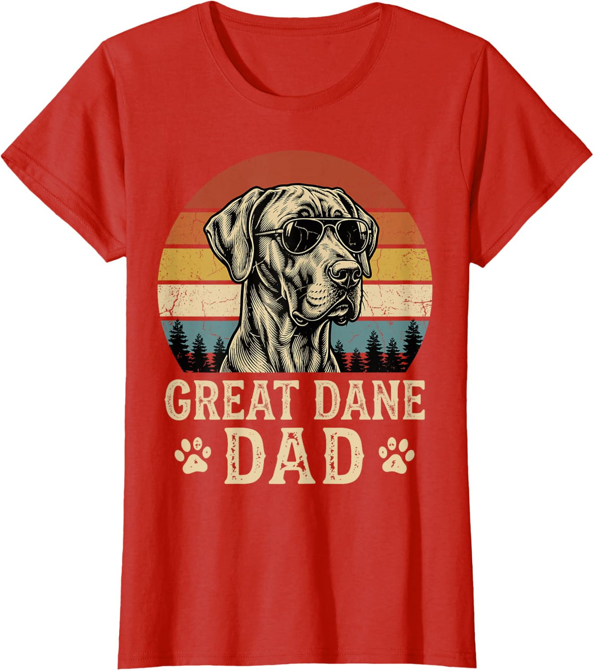 Great Dane Dad T-Shirt - Red