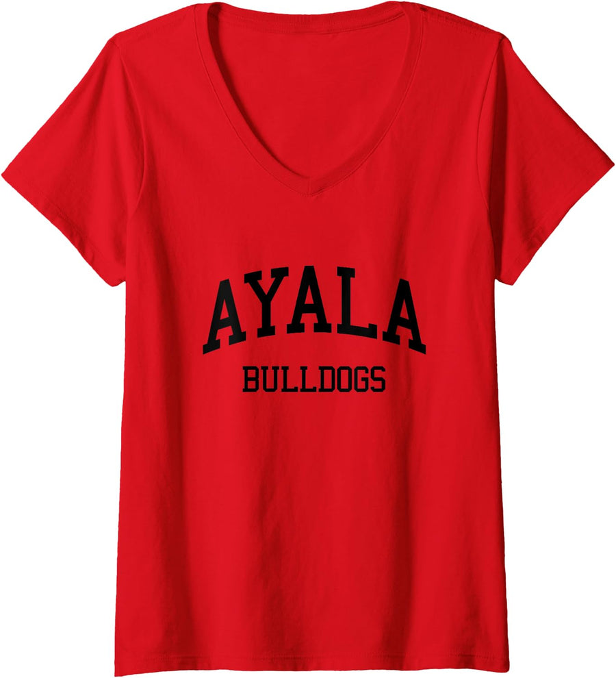 Womens Ayala High School HS Chino CA Retro Sports V-Neck T-Shirt - Red