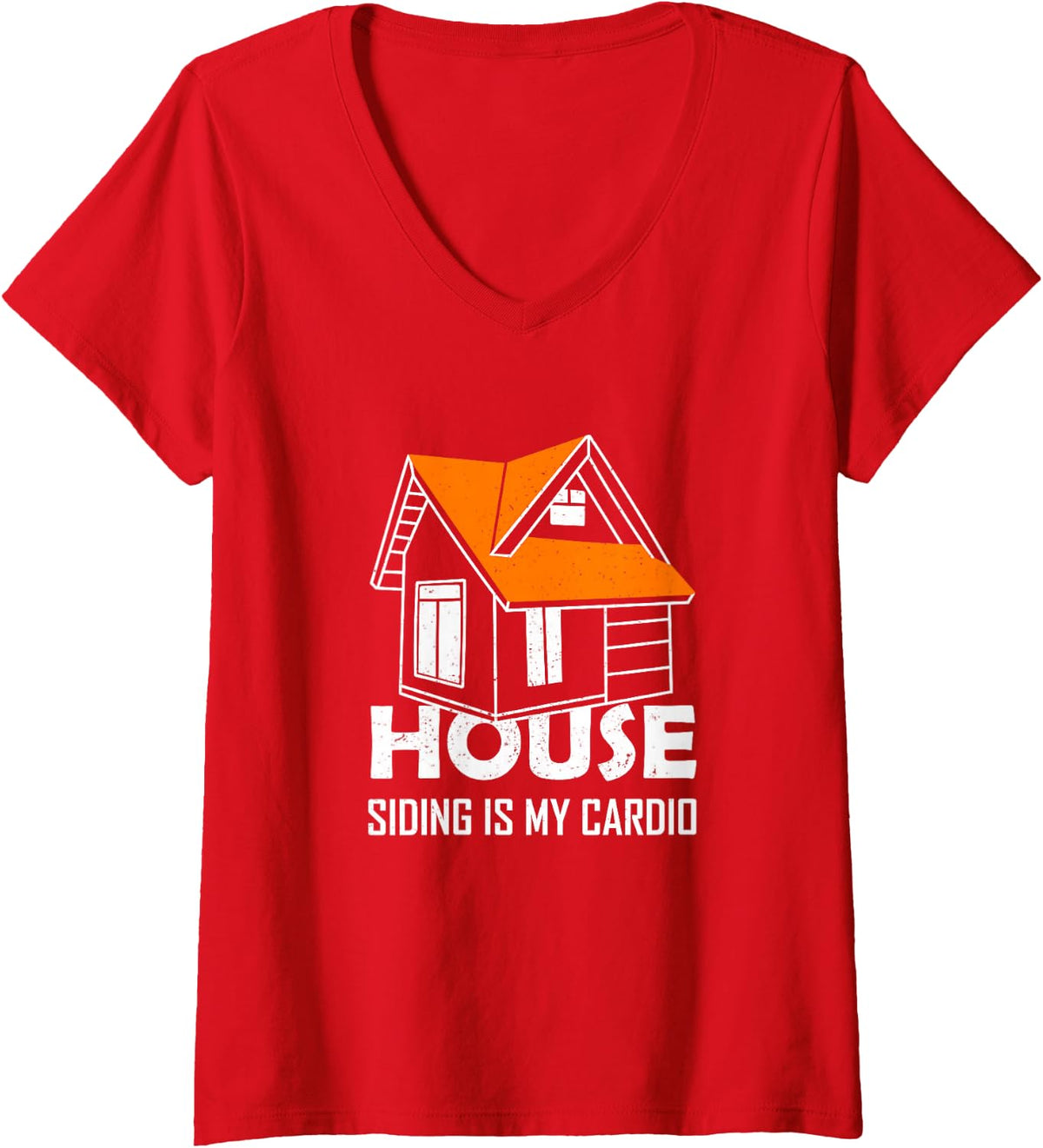 Women's House Vinyl Siding Woodwork Carpentry Exterior Architecture V-Neck T-Shirt - Red