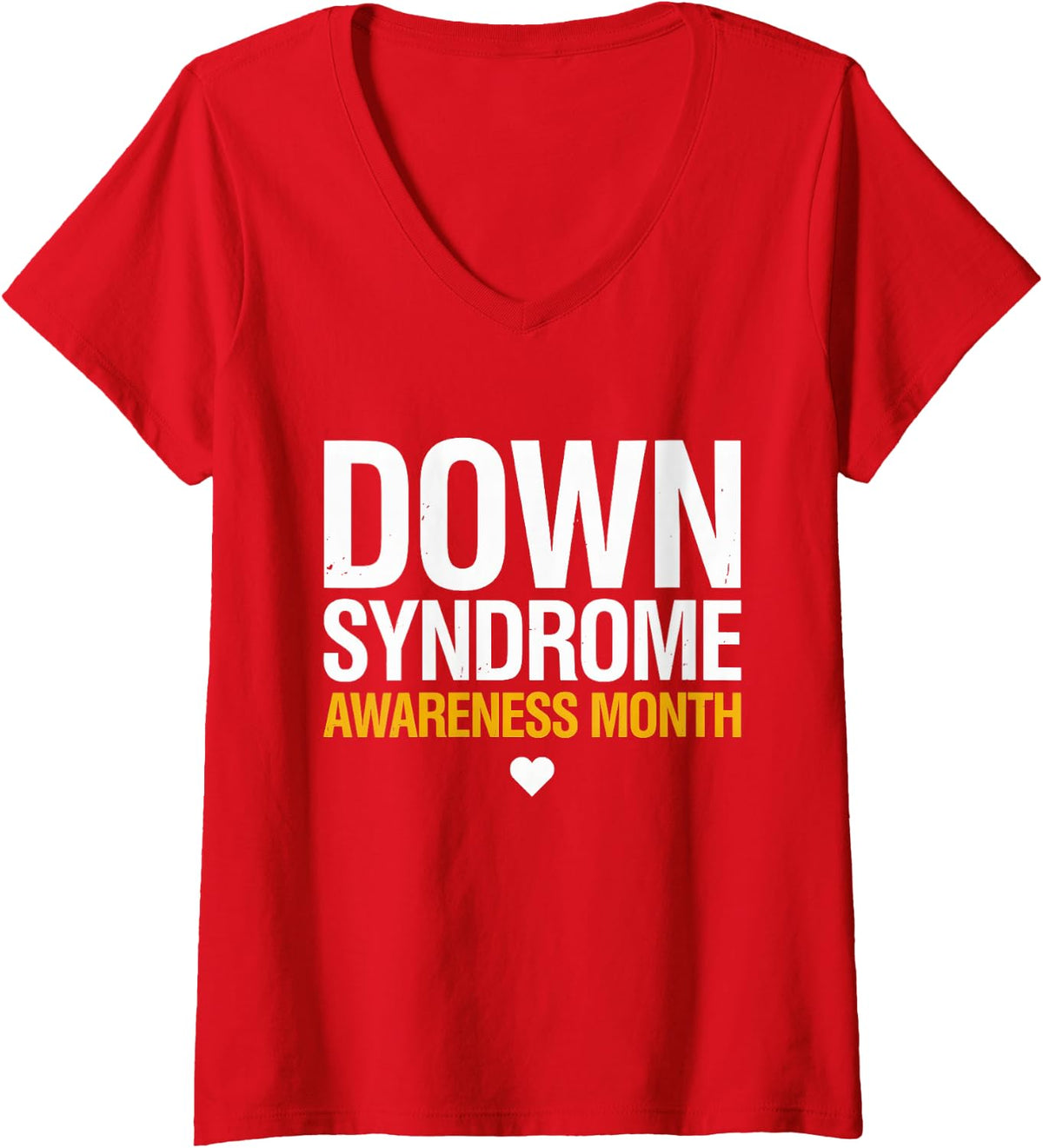 Women's Down Syndrome Awareness Month V-Neck T-Shirt - Red