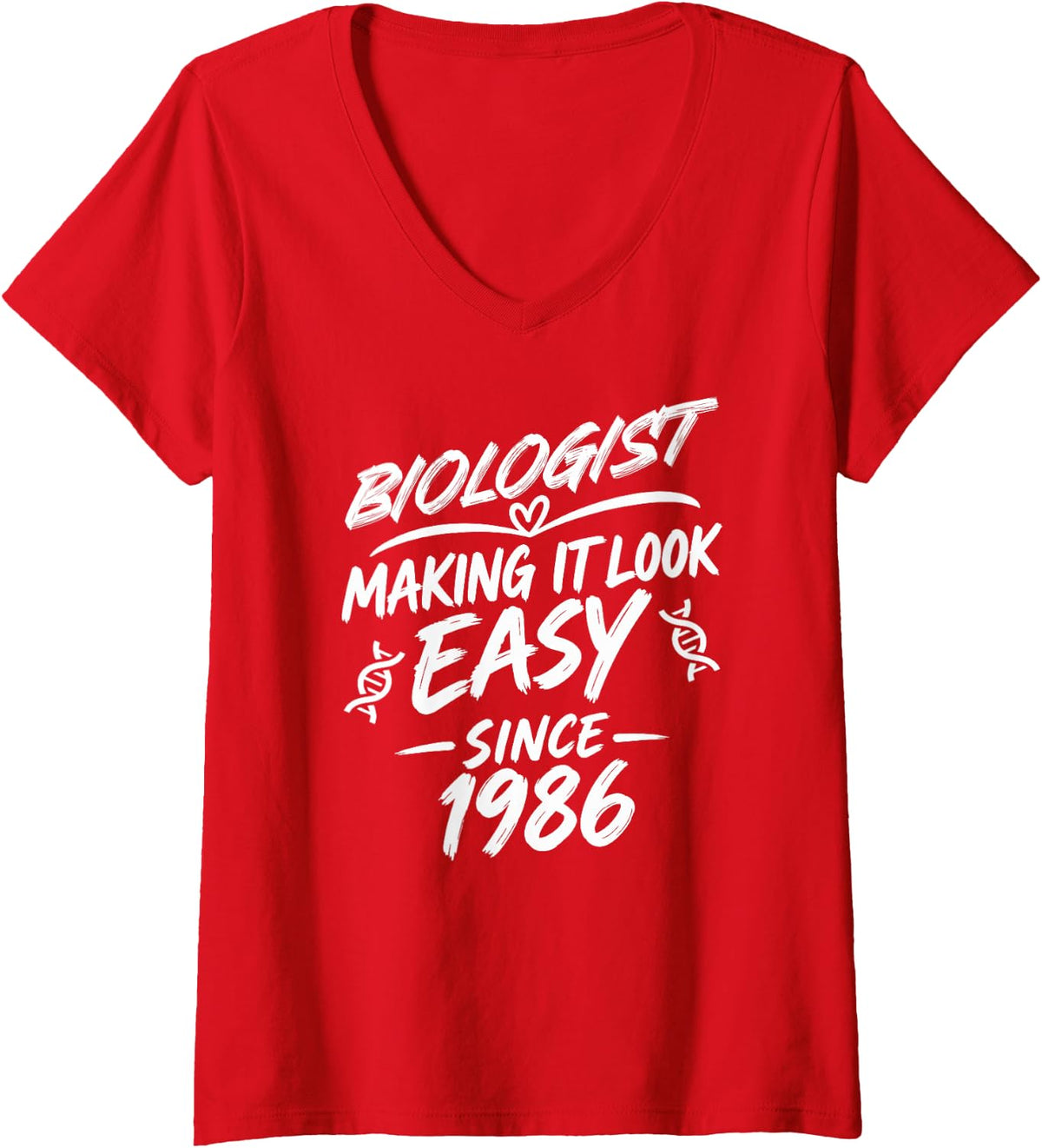 Women's Biologist 40th Birthday Anniversary, Perfect Biologist V-Neck T-Shirt - Red