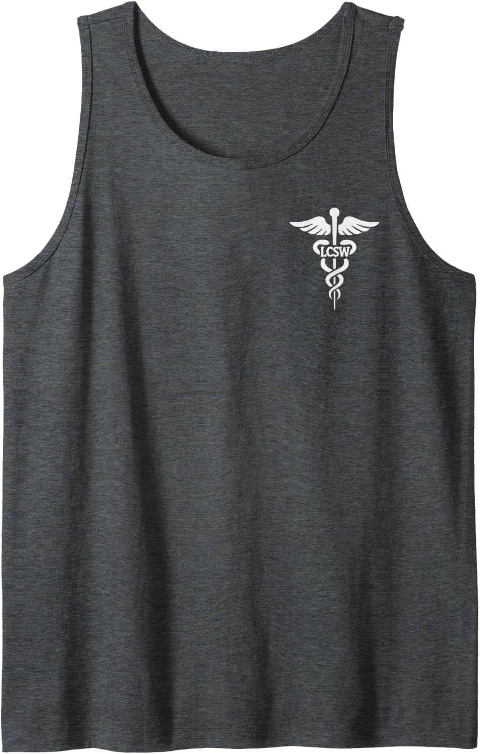 Men's LCSW Licensed Clinical Social Worker Medical Symbol Sleeveless Tank Top - Dark Heather Grey