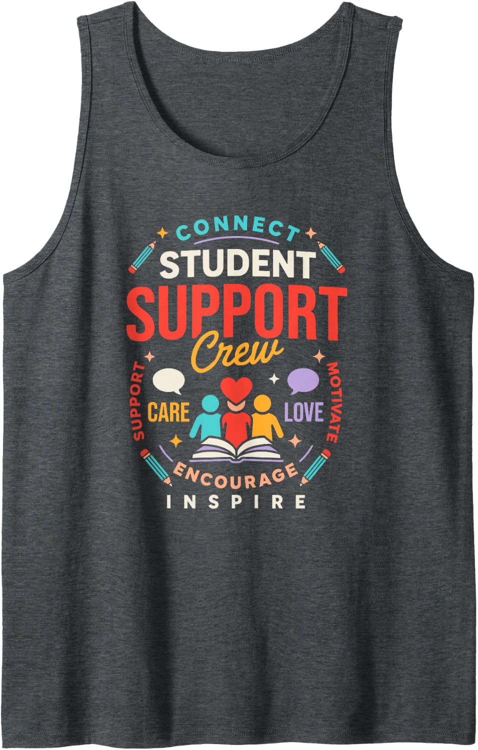 Support the Student Services Squads and a Social Worker Tank Top - Dark Heather Grey