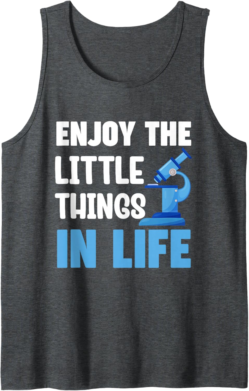 Biology Microscope Science Biologist Microbiology Sleeveless Tank Top - Dark Heather Grey