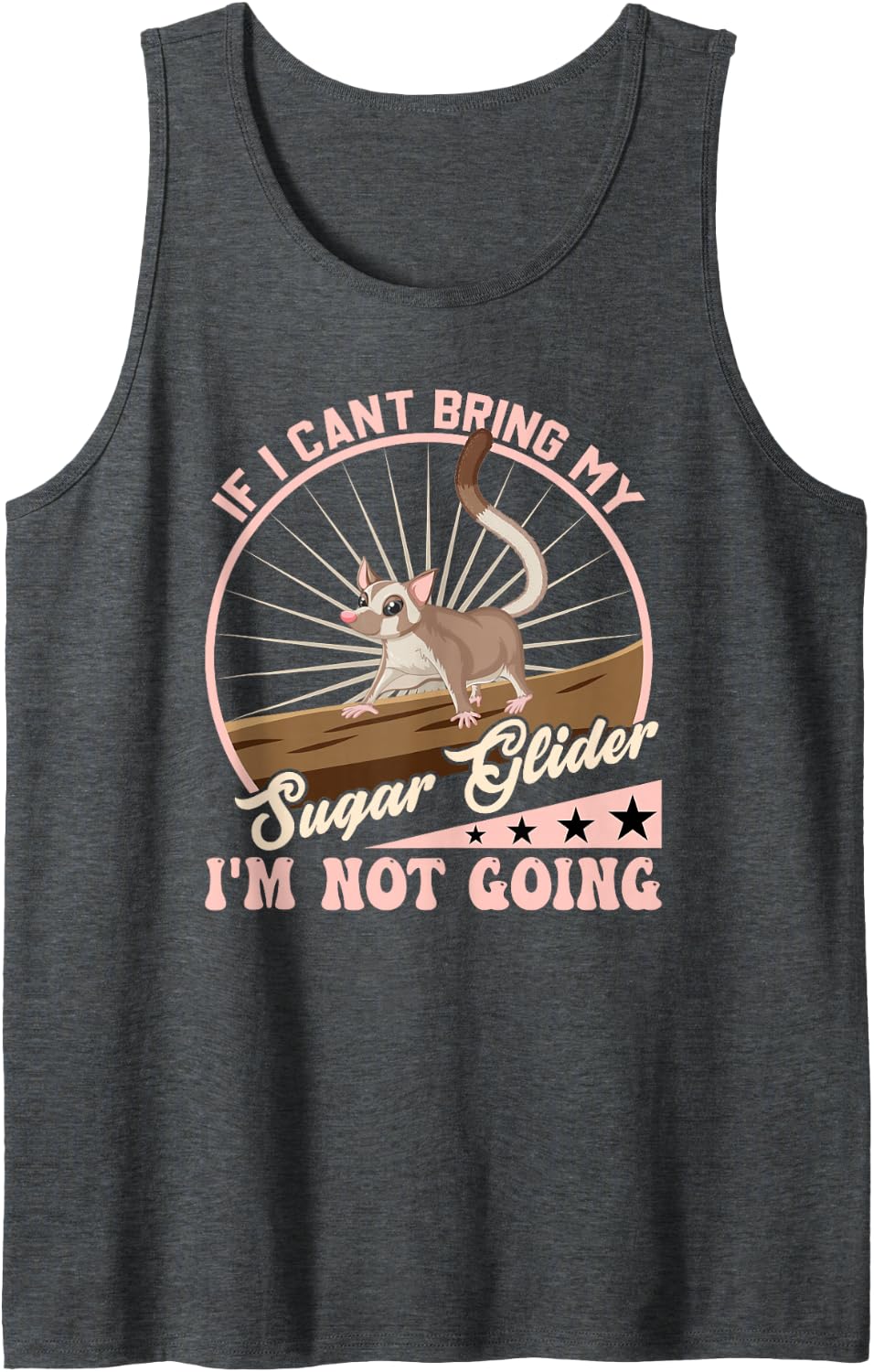 Sugar, Glider, Gliders, Love, Cute, Sleeveless Tank Top - Dark Heather Grey