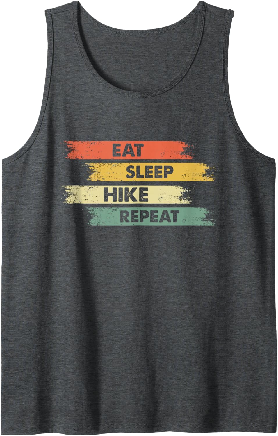 Hiking Retro Eat Sleep Hike Repeat Classic Sleeveless Tank Top - Dark Heather Grey