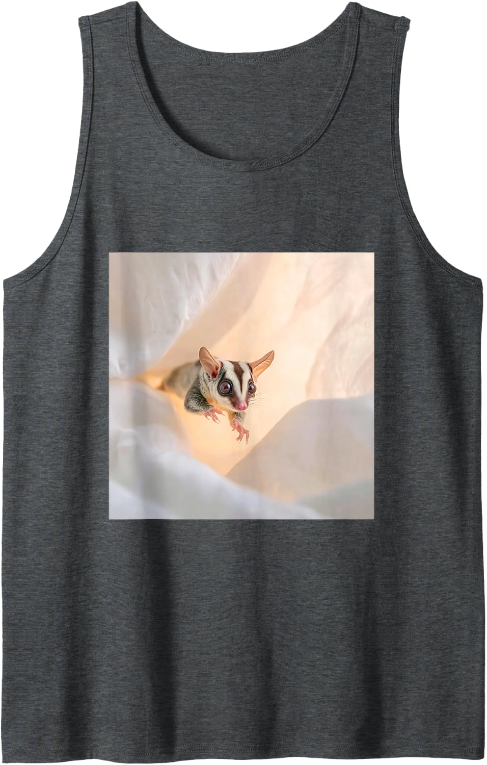 Cute Sugar Glider Marsupial Pet Owner Sleeveless Tank Top - Dark Heather Grey