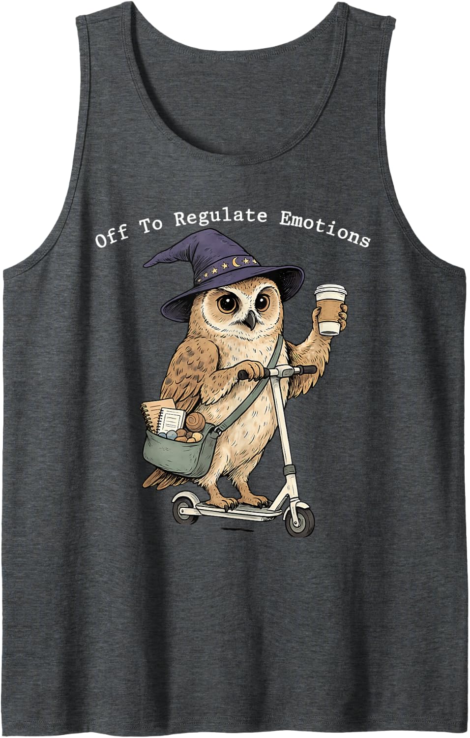 Off to Regulate Emotions Funny Mental Health Sleeveless Tank Top - Dark Heather Grey