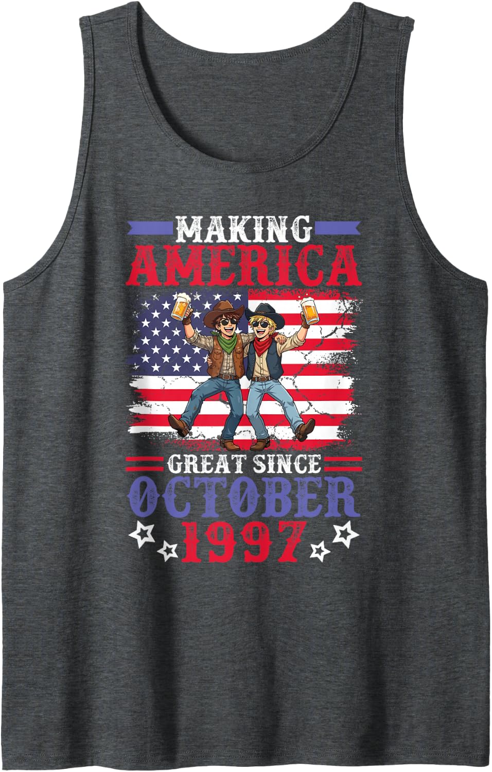 Making America Great Since October 1997 Happy 29 Years Old Tank Top - Dark Heather Grey