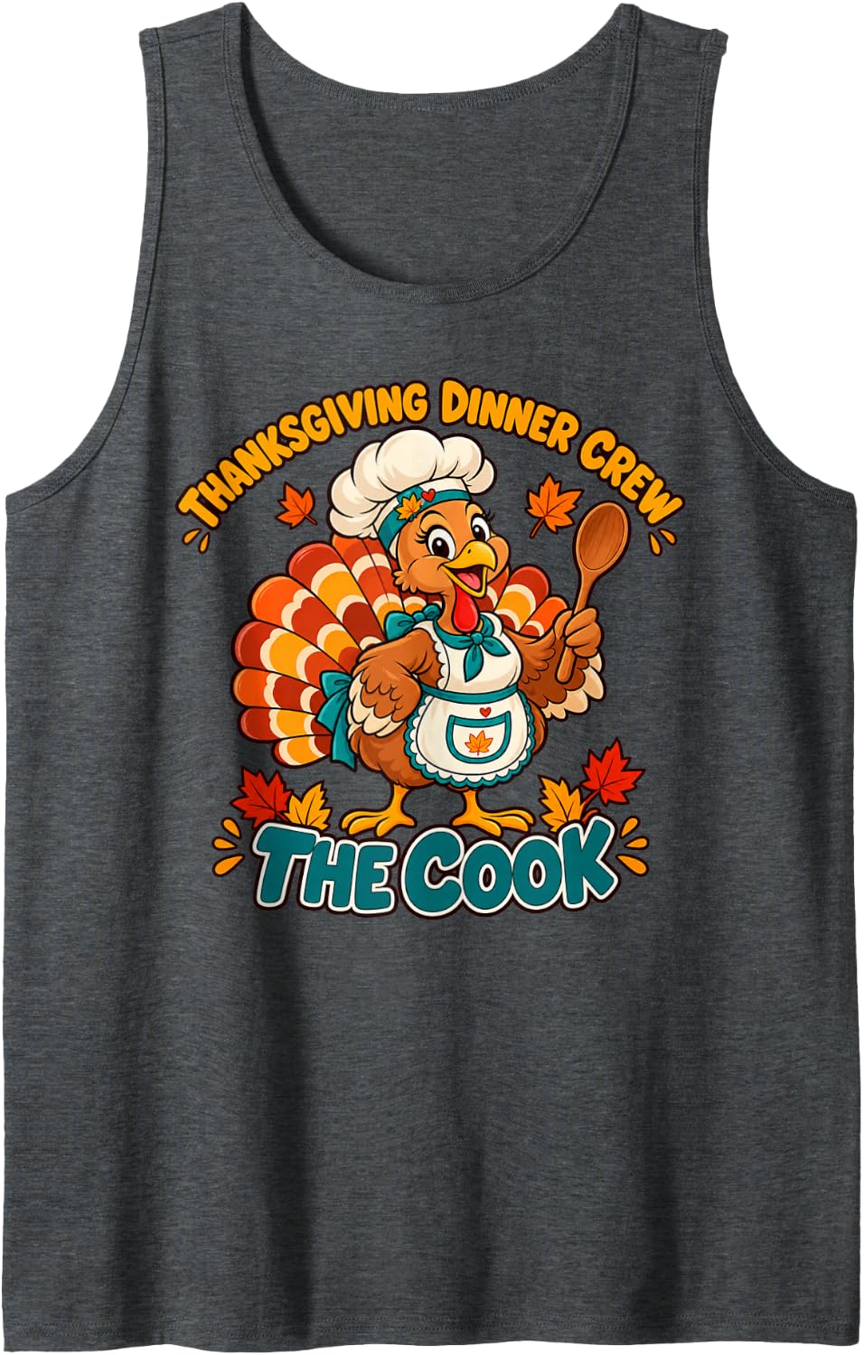 The Cook Thanksgiving Dinner Crew Matching Group Sleeveless Tank Top - Dark Heather Grey