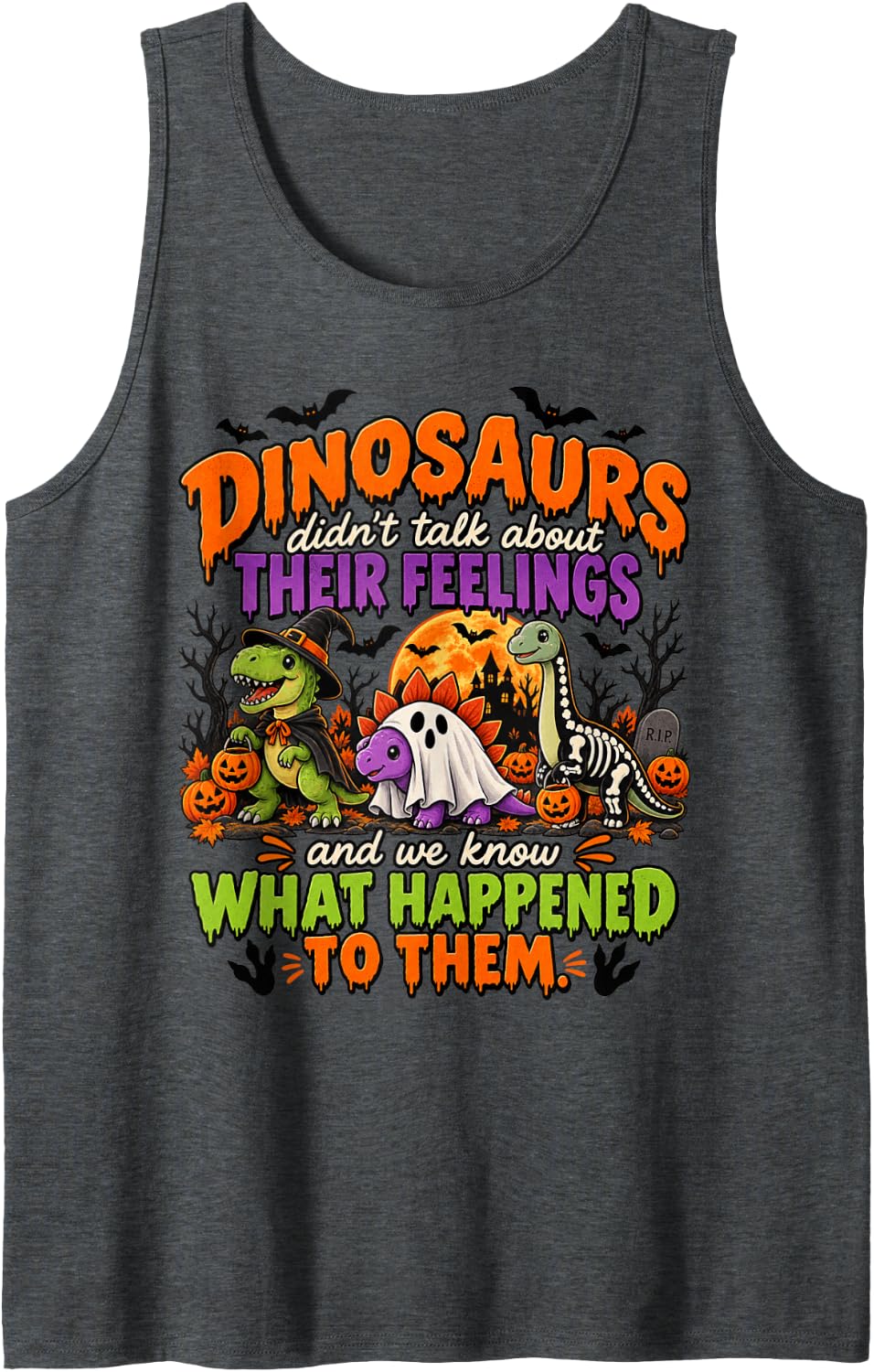 Halloween School Counselor Funny Therapist Mental Health Sleeveless Tank Top - Dark Heather Grey