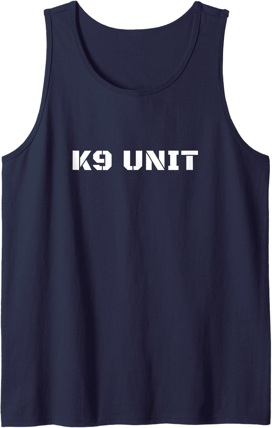 K9 Unit Stencil Text K-9 Officer Team Police Dog Handler Tank Top - Navy Blue
