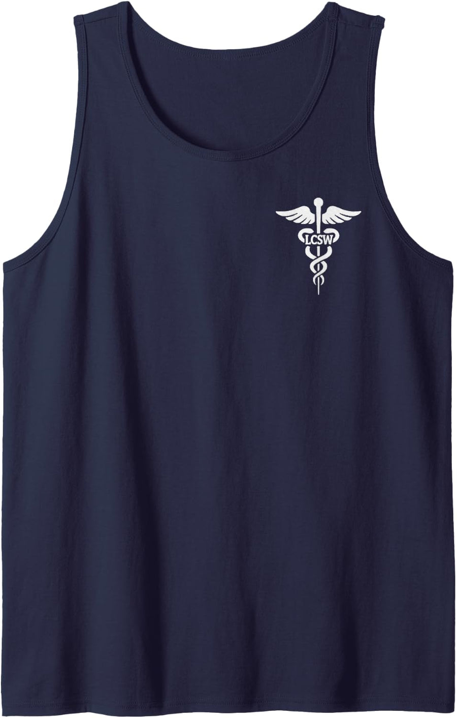 Men's LCSW Licensed Clinical Social Worker Medical Symbol Sleeveless Tank Top - Navy Blue