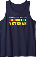 Every Other Weekend Veteran Funny Divorced Dad Tank Top - Navy Blue
