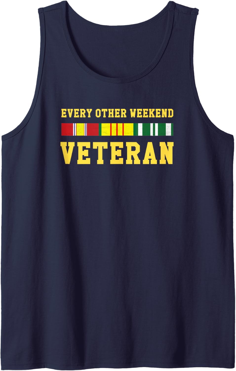 Every Other Weekend Veteran Funny Divorced Dad Tank Top - Navy Blue
