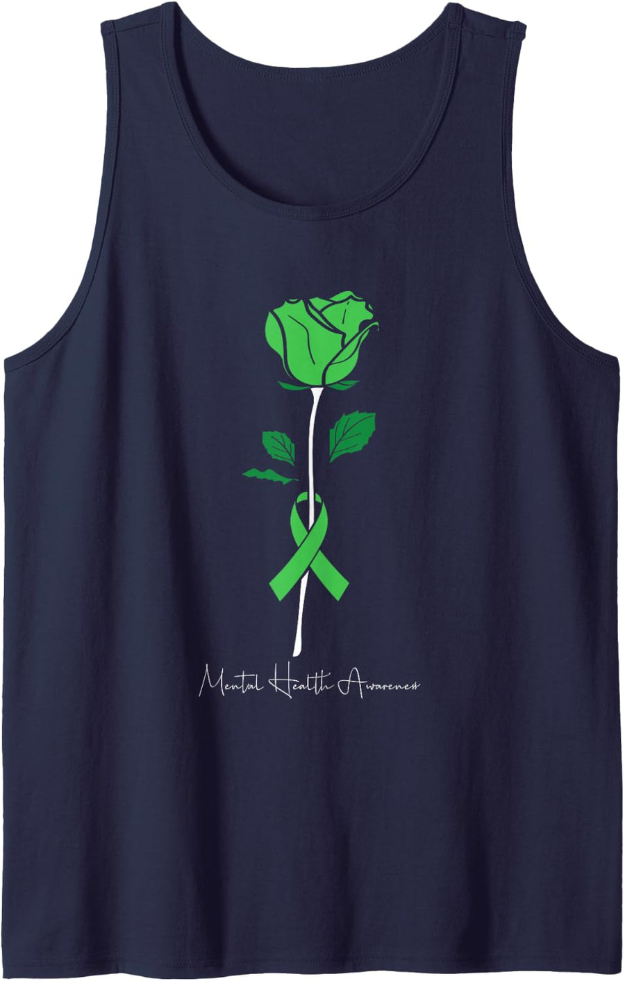 Mental Health Awareness Warrior Counselor Therapist Sleeveless Tank Top - Navy Blue