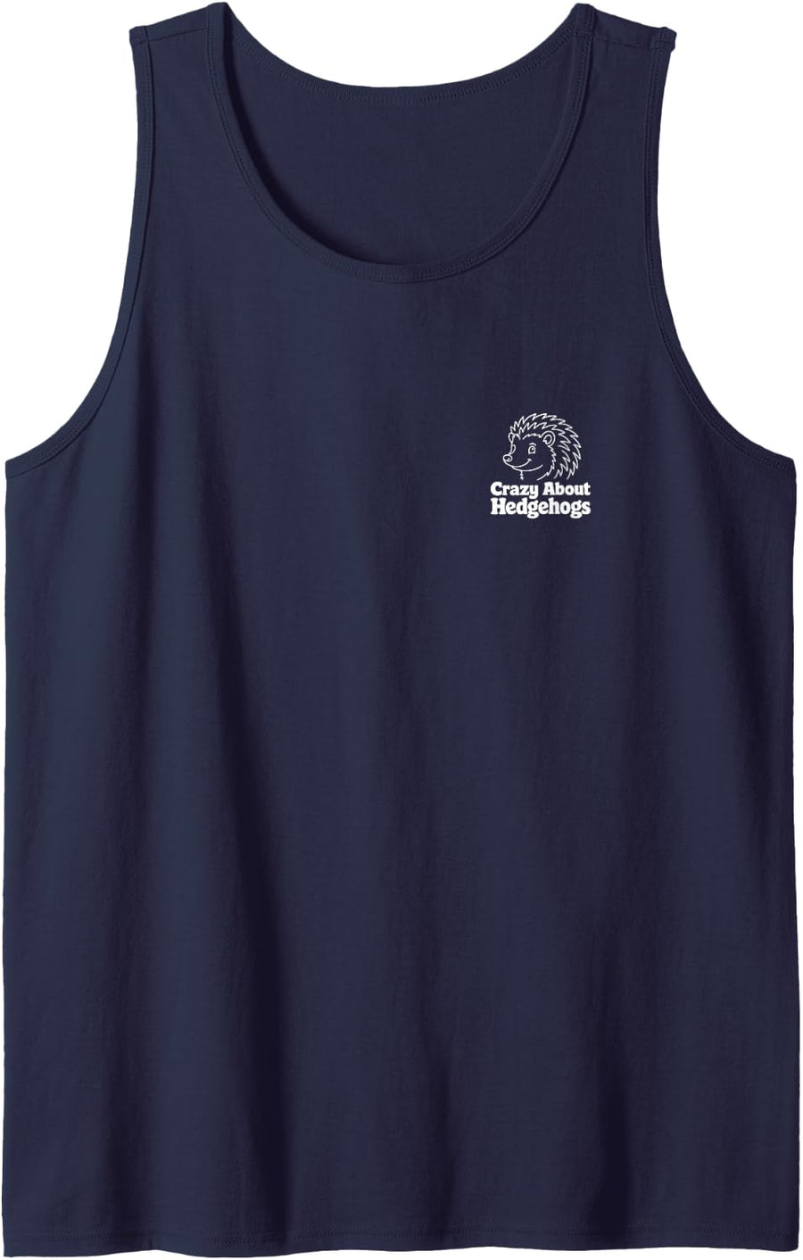 Crazy About Hedgehogs Hedgehog Minimalist Badge Patch Tank Top - Navy Blue