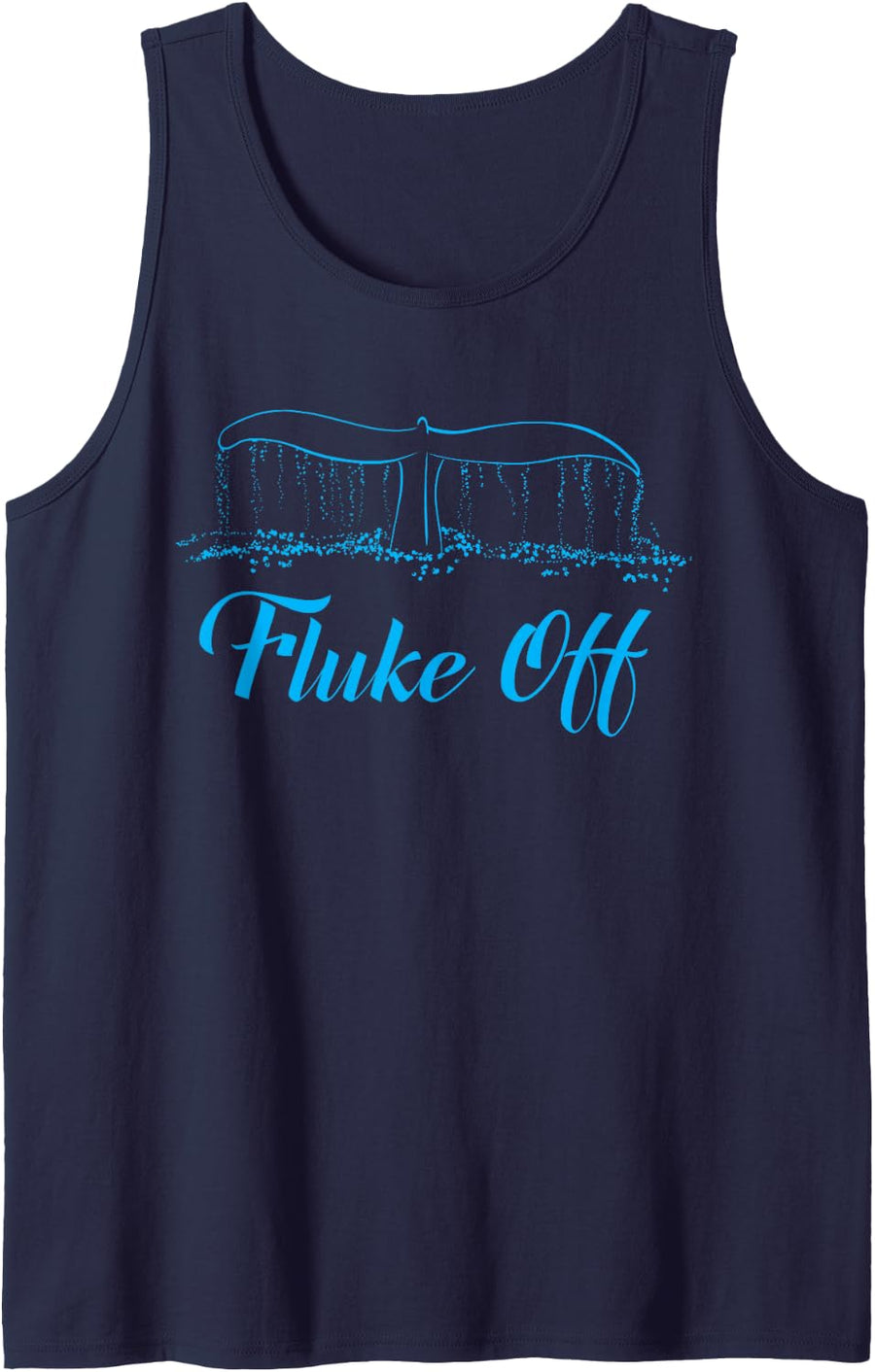 Funny Whale Tee for Women, Men, Mom, Dad, Sister, Brother Sleeveless Tank Top - Navy Blue