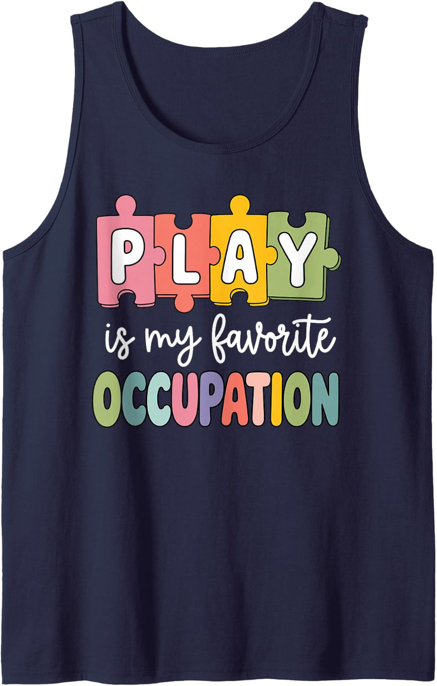 Pediatric Occupational Therapy Art for Men Women Kids OT Tank Top - Navy Blue