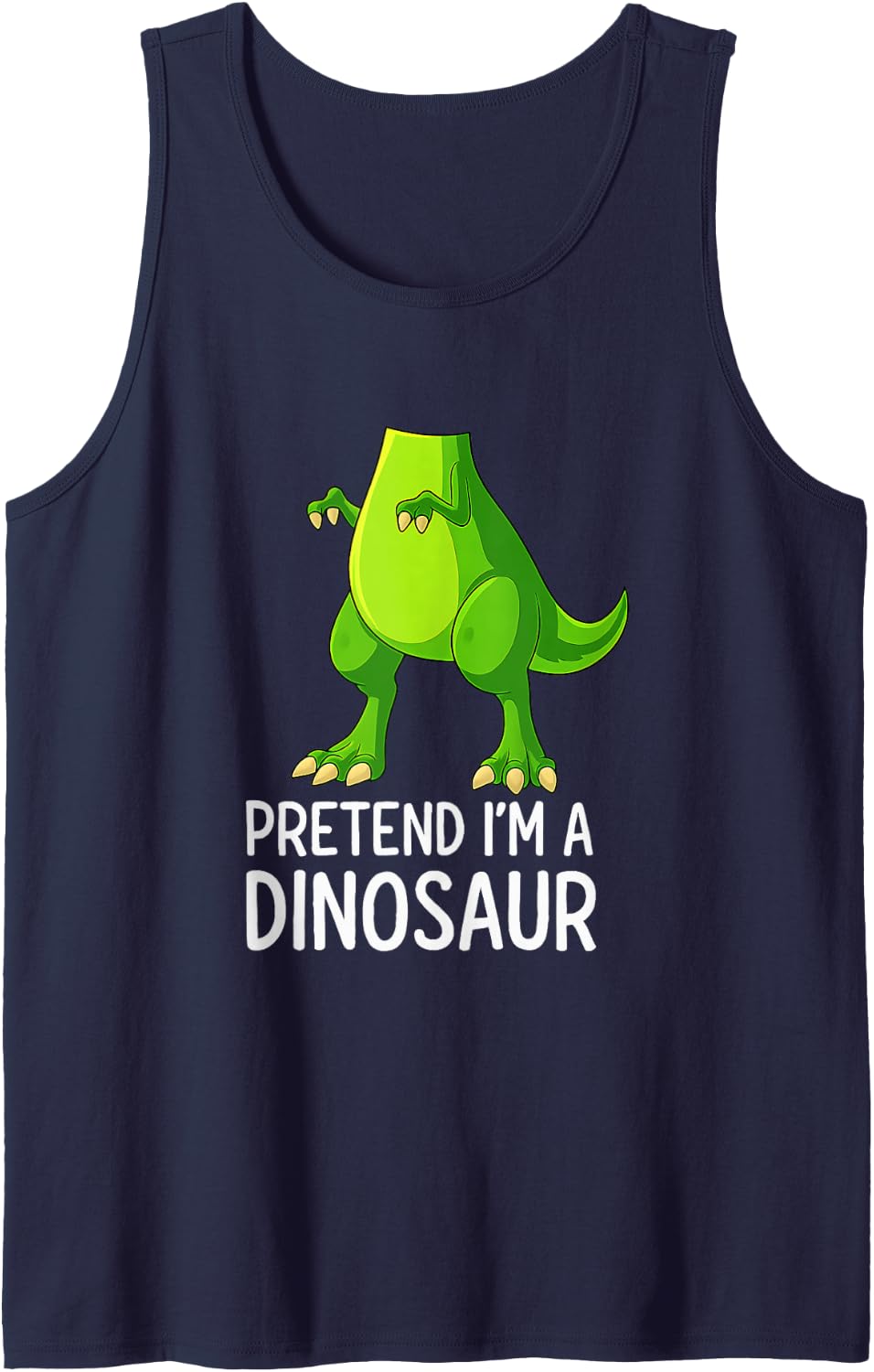 Pretend I’m a Dinosaur Costume Halloween Sleeveless Tank Top - Navy Blue