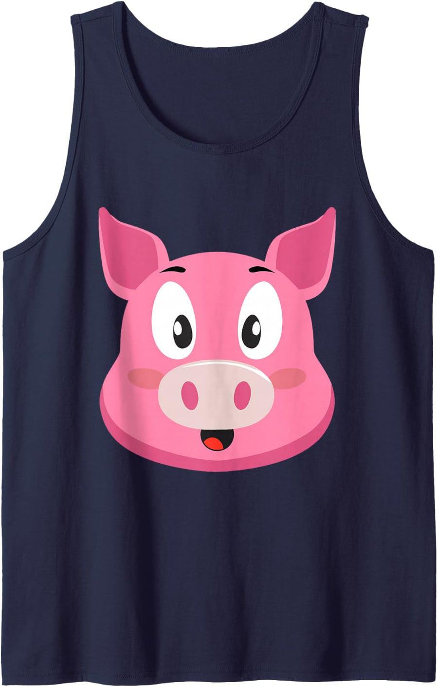 Pig Face Halloween Animal Costume Sleeveless Tank Top - Navy Blue