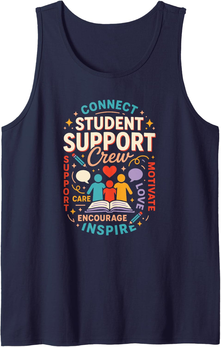 Celebrate the School Counselors and Student Support Crew Tank Top - Navy Blue