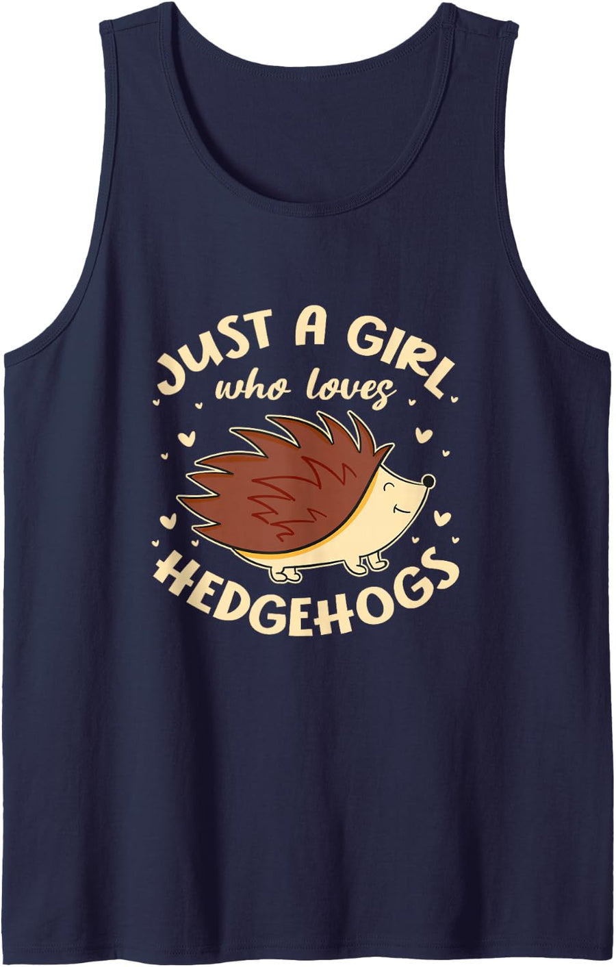 Just A Girl Who Loves Hedgehogs Hedgehog Lover Sleeveless Tank Top - Navy Blue