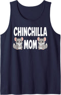 Chinchilla Mom Design for Women Girls Mom Mother Chinchilla Sleeveless Tank Top - Navy Blue