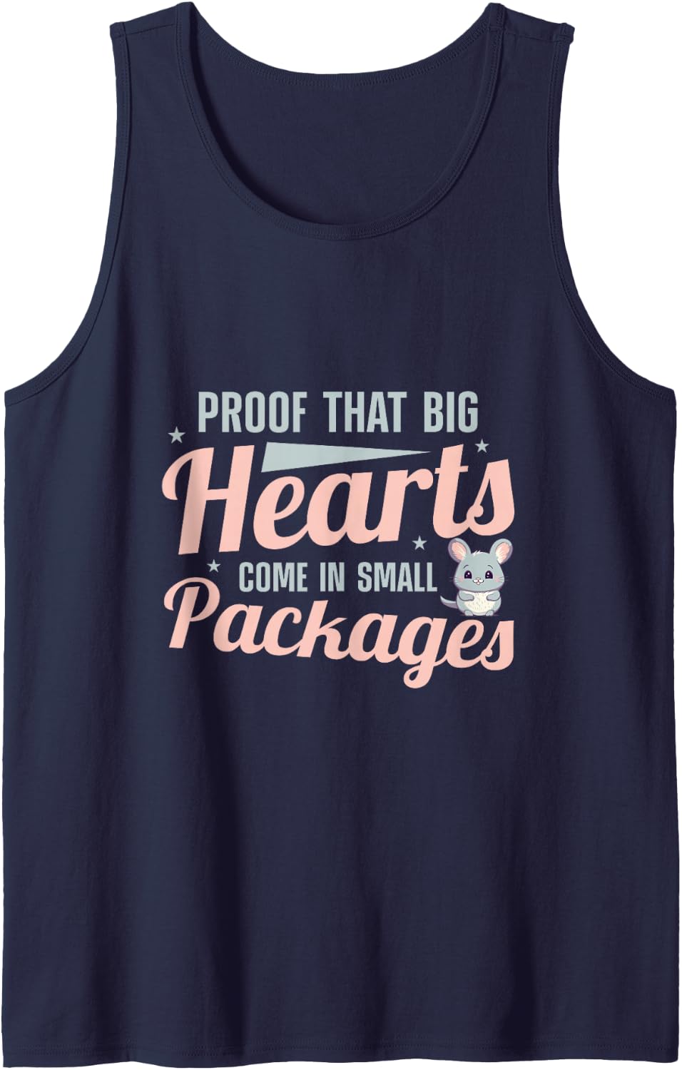 Chinchilla Big Heart Fluffy Pet Chinchillas Lover Sleeveless Tank Top - Navy Blue
