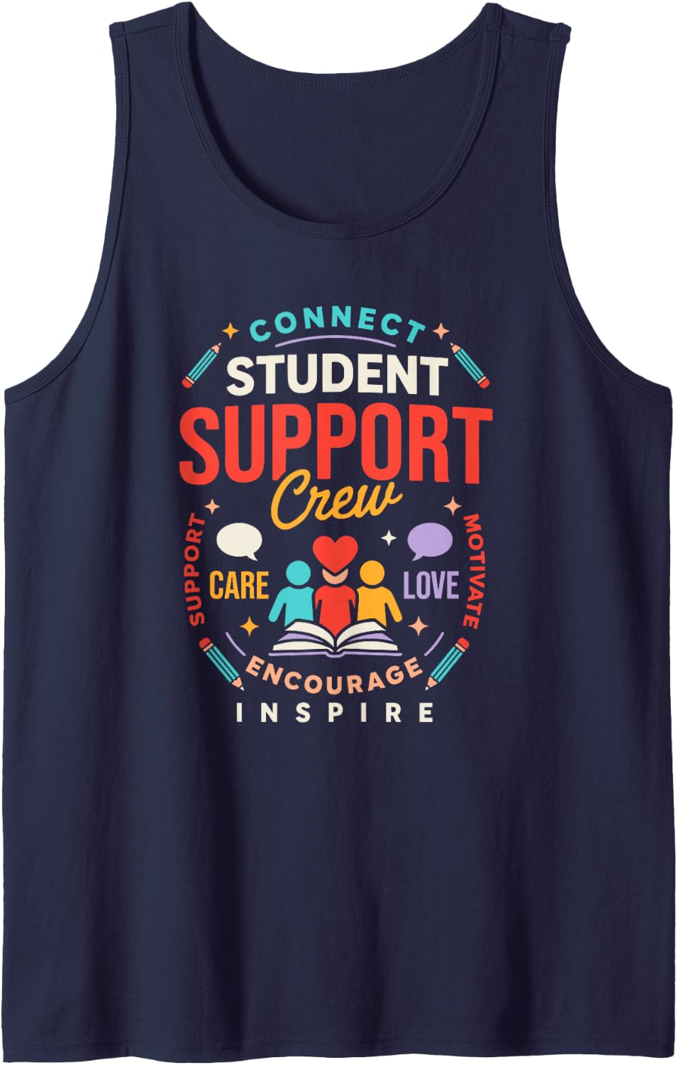 Support the Student Services Squads and a Social Worker Tank Top - Navy Blue