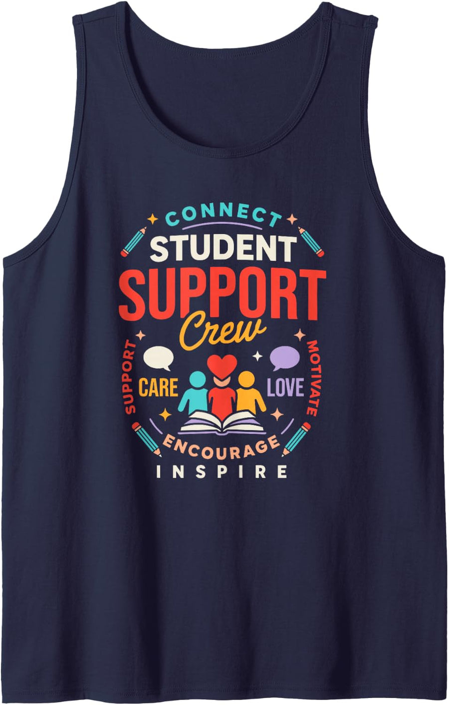 Support the Student Services Squads and a Social Worker Tank Top - Navy Blue