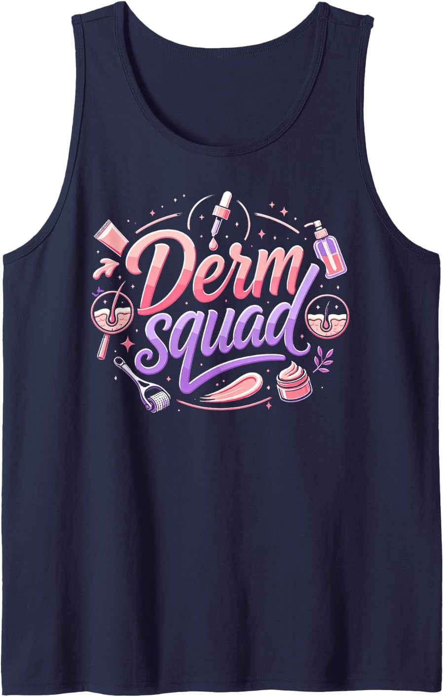 Derm Squad Dermatologist Women Dermatology Sleeveless Tank Top - Navy Blue