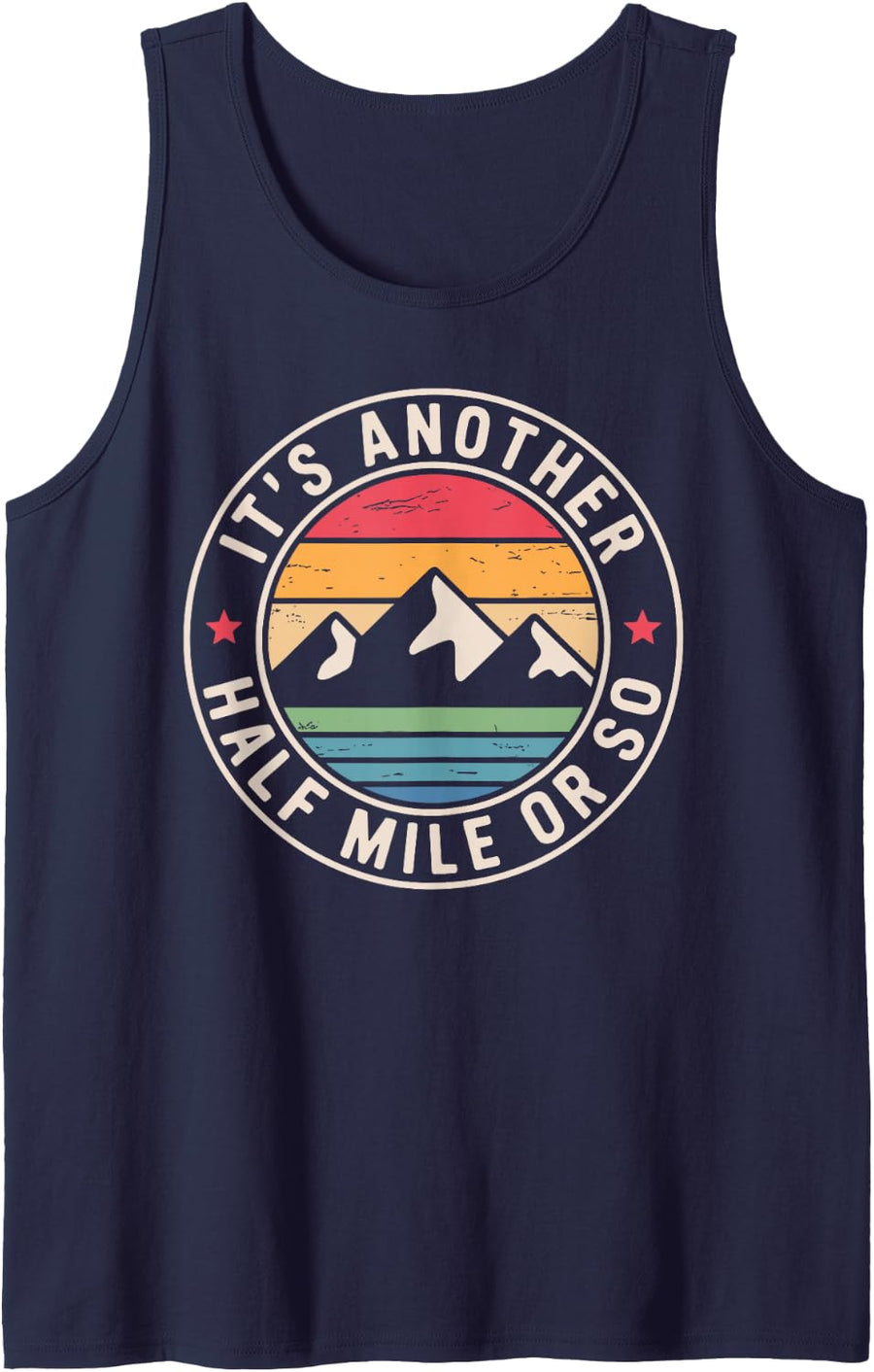 Best Hiking Art for Men Women Outdoor Hike Gear Hiker Hiking Sleeveless Tank Top - Navy Blue