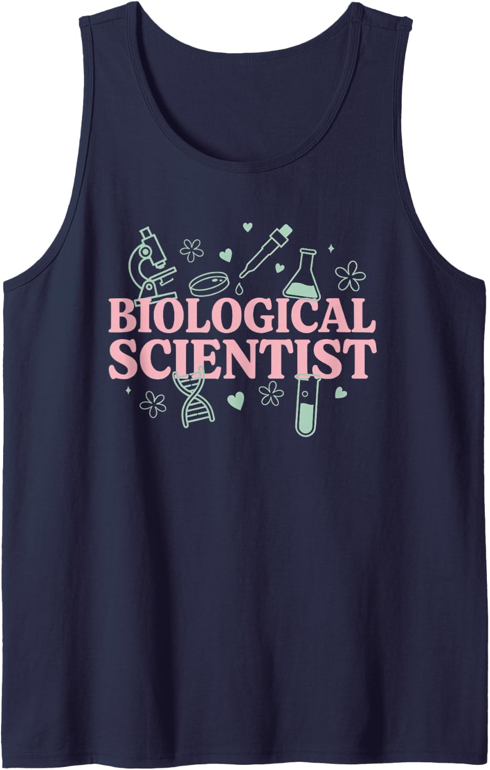 Biological Scientist Biologist Biology Bioscience Research Sleeveless Tank Top - Navy Blue