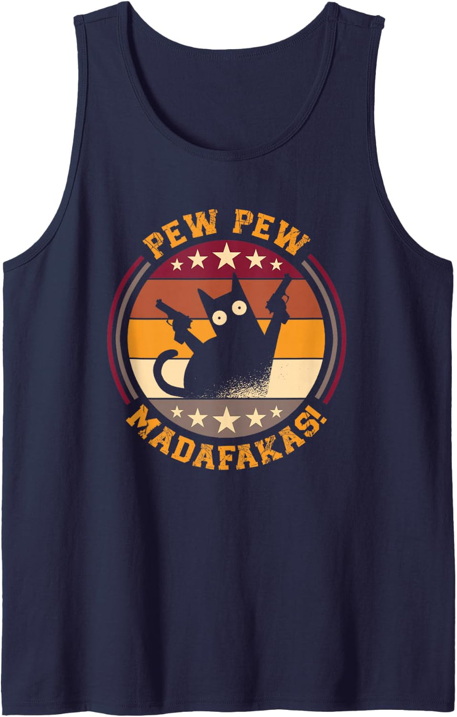 Pew Madafakas Shirt Cats Tops Summer Dresses Pyjamas Pew Cat Tank Top - Navy Blue