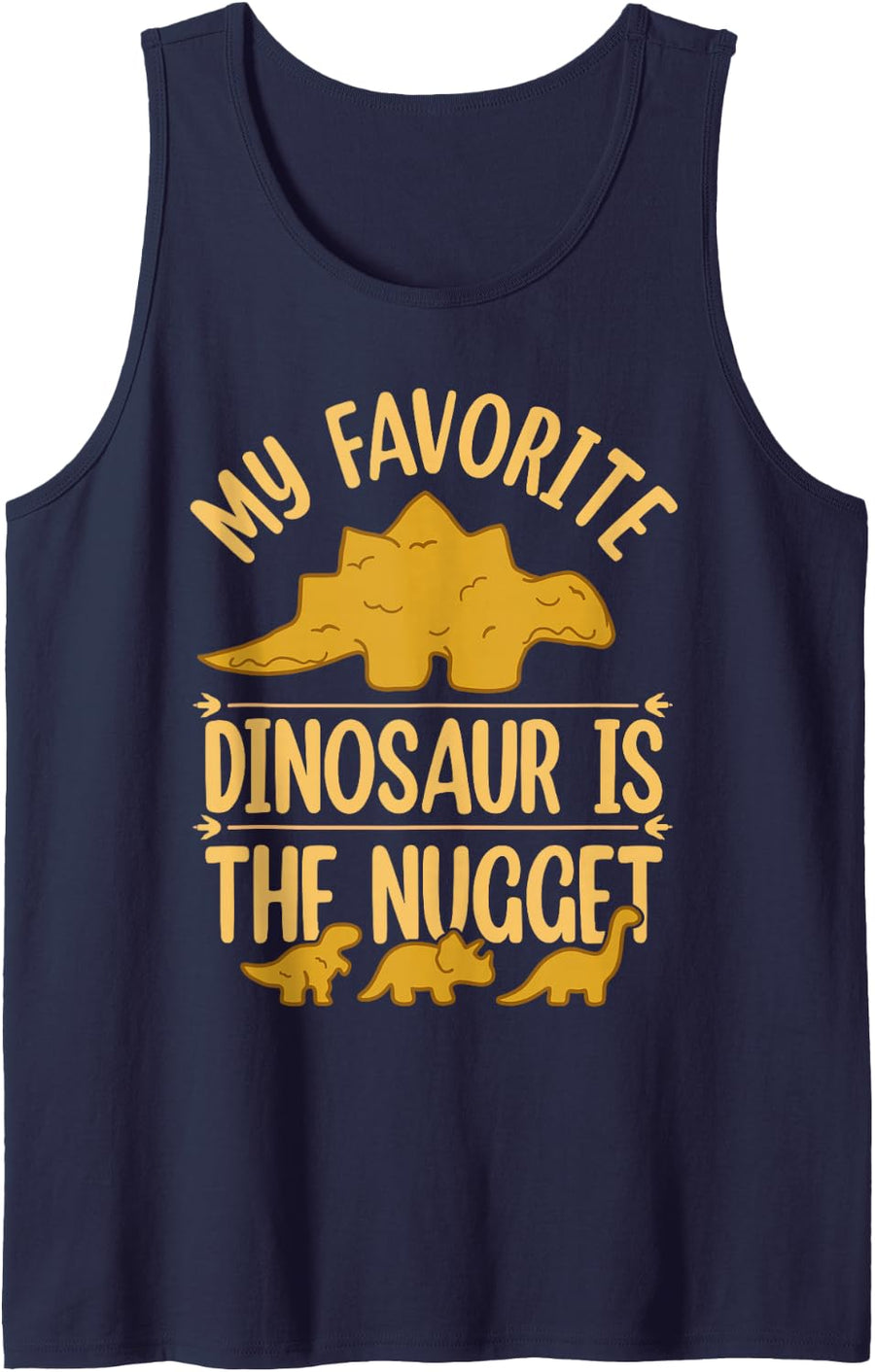 Cool Dino Nugget Art for Men Women Kids Dino Nugget Lover Sleeveless Tank Top - Navy Blue