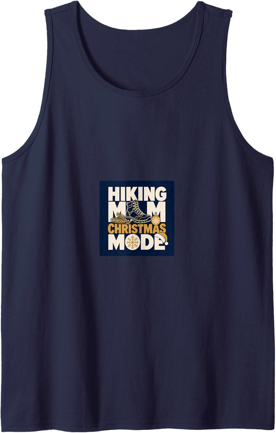 Hiking Mom Christmas Mode Sleeveless Tank Top - Navy Blue