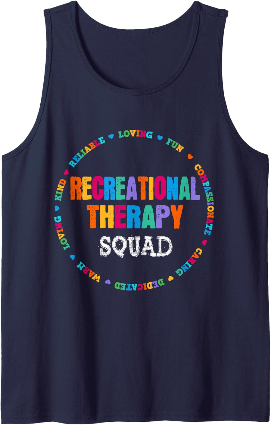 Recreational Therapy Squad Therapist Recreation Therapeutic Sleeveless Tank Top - Navy Blue