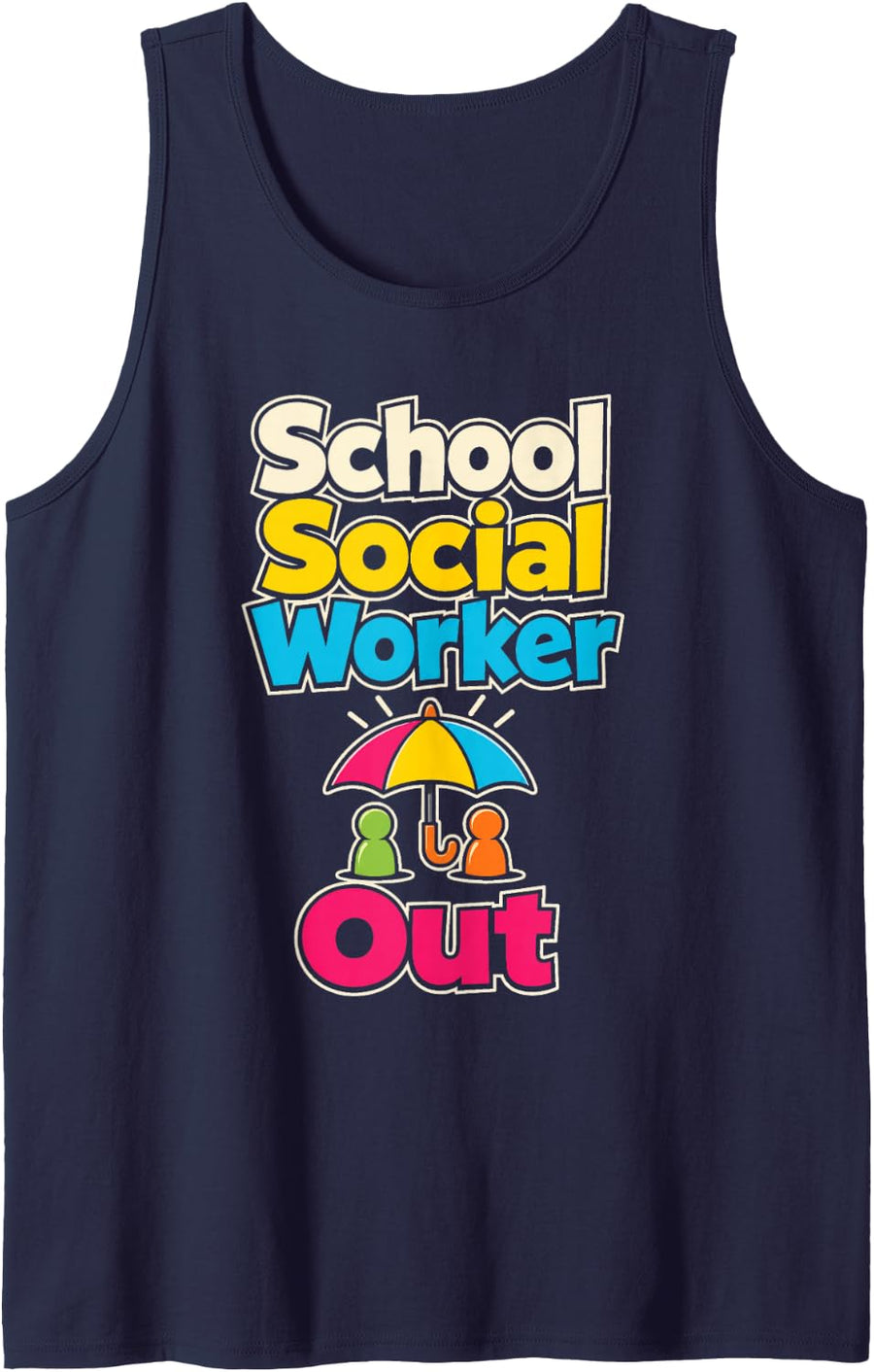 School Social Worker Out Elementary Student Services Gift Sleeveless Tank Top - Navy Blue