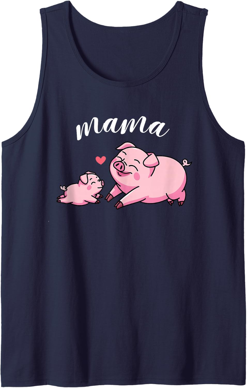 Mama Pig Kids Baby Animals Lover Family Mom Matching Sleeveless Tank Top - Navy Blue