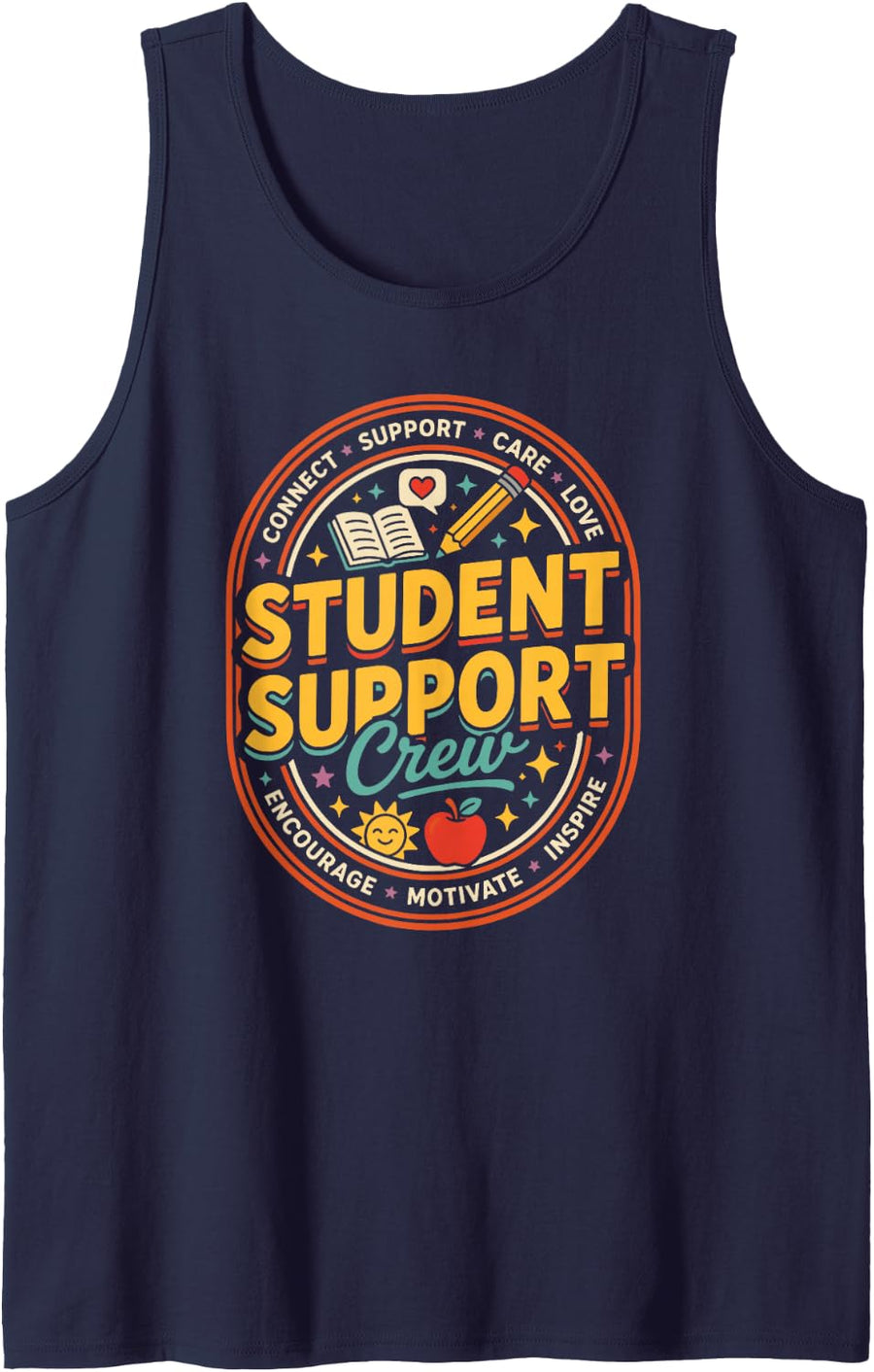 Collaborate with the School Social Worker Support Crews Tank Top - Navy Blue